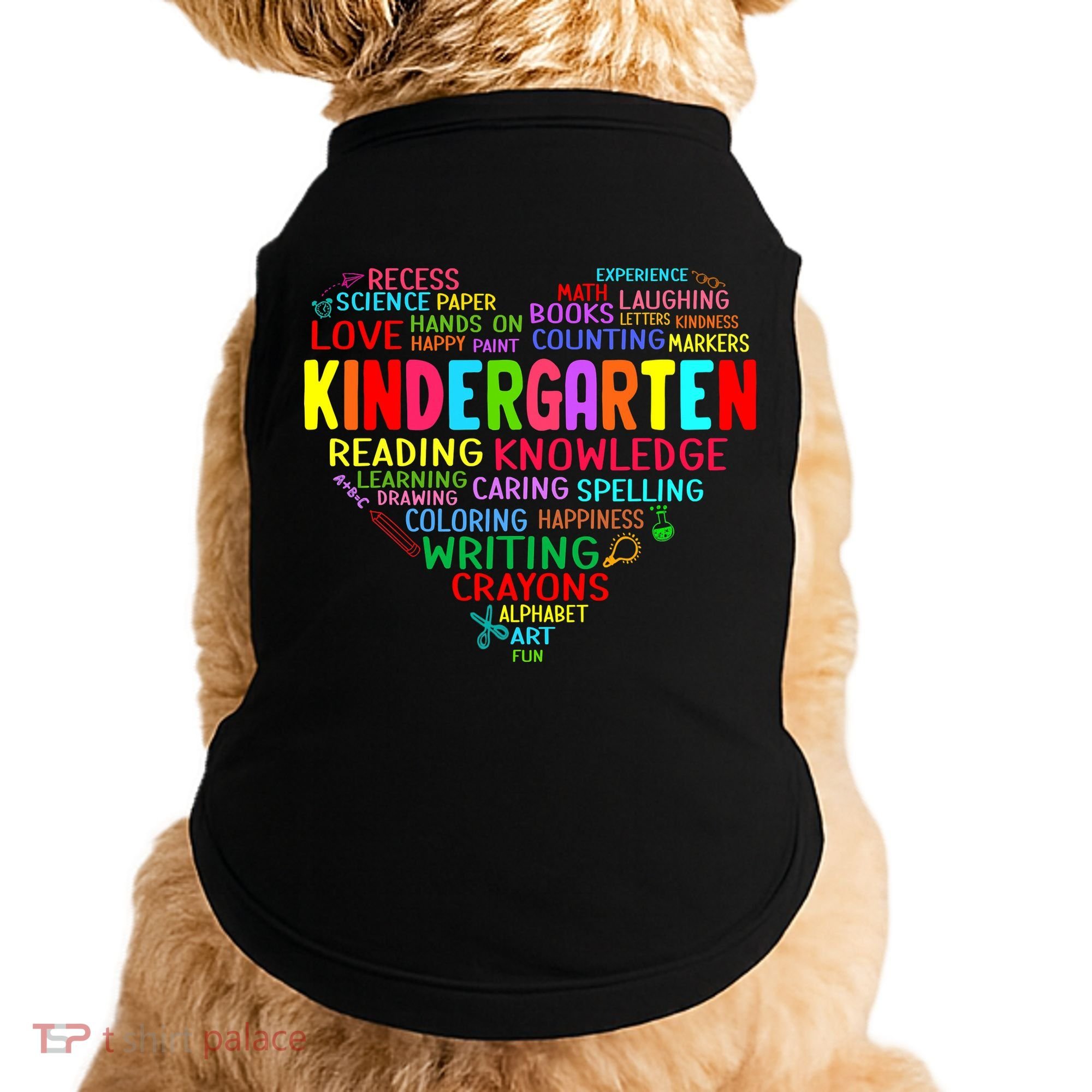 Kindergarten Team Heart Back To School Funny Teacher Doggie Tank