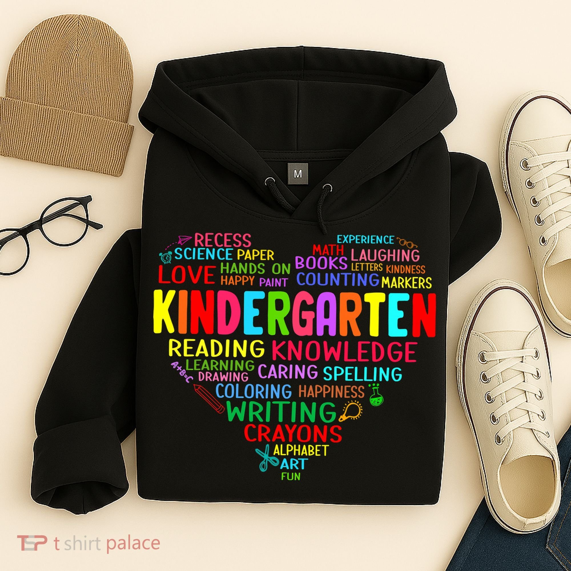 Kindergarten Team Heart Back To School Funny Teacher Hoodie