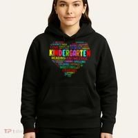 Kindergarten Team Heart Back To School Funny Teacher Hoodie thumb 5