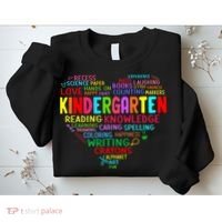 Kindergarten Team Heart Back To School Funny Teacher Sweatshirt thumb 2