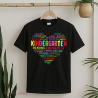 Kindergarten Team Heart Back To School Funny Teacher T-Shirt thumb 2