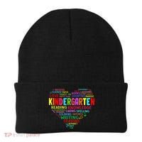 Kindergarten Team Heart Back To School Funny Teacher Beanie thumb 0