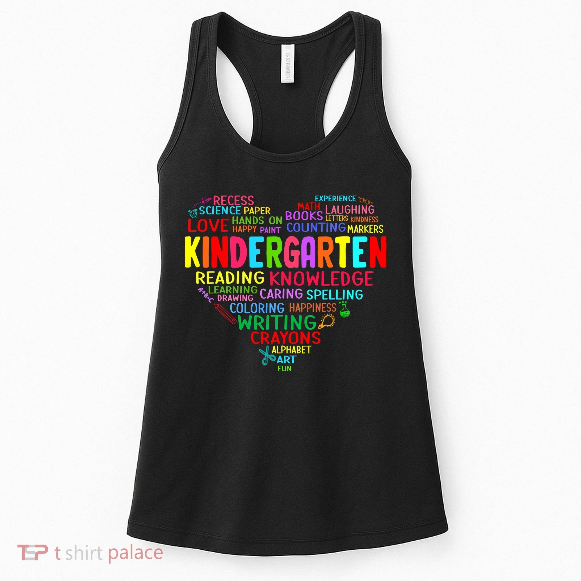 Kindergarten Team Heart Back To School Funny Teacher Women's Tank Top
