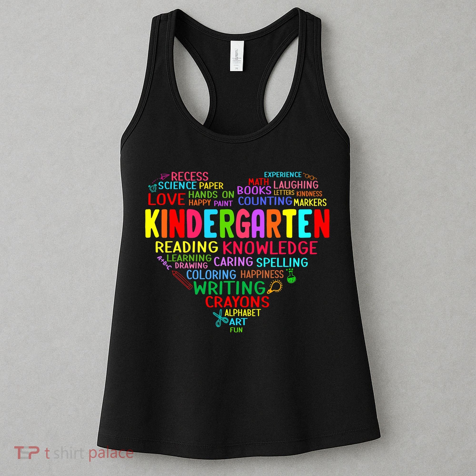 Kindergarten Team Heart Back To School Funny Teacher Women's Tank Top