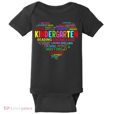 Kindergarten Team Heart Back To School Funny Teacher Baby Bodysuit