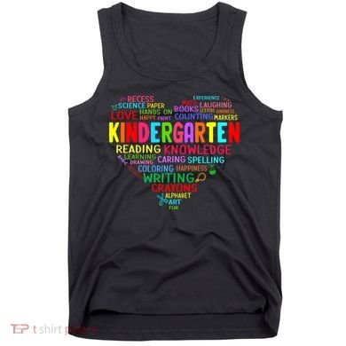 Kindergarten Team Heart Back To School Funny Teacher Tank Top