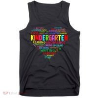 Kindergarten Team Heart Back To School Funny Teacher Tank Top thumb 0