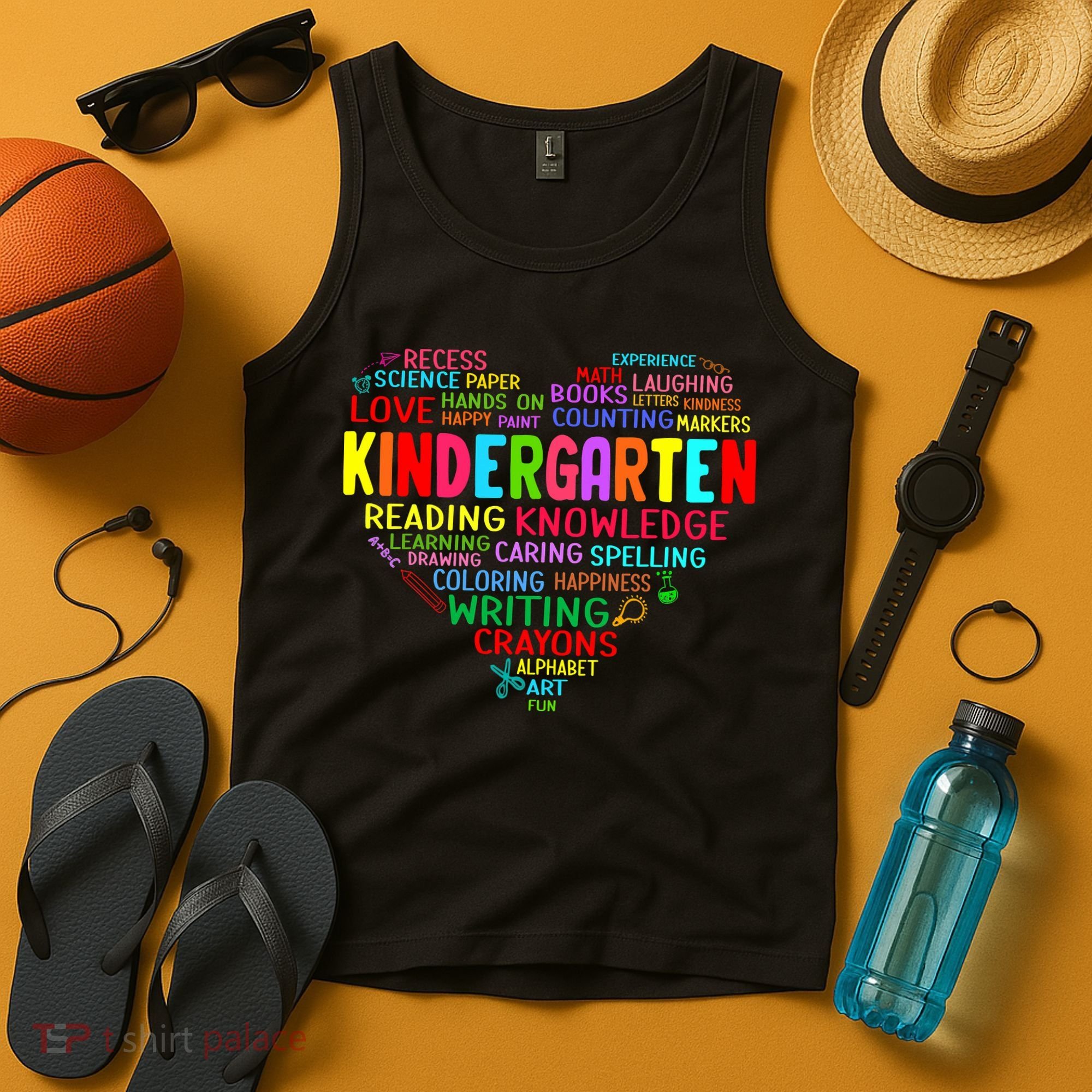 Kindergarten Team Heart Back To School Funny Teacher Tank Top