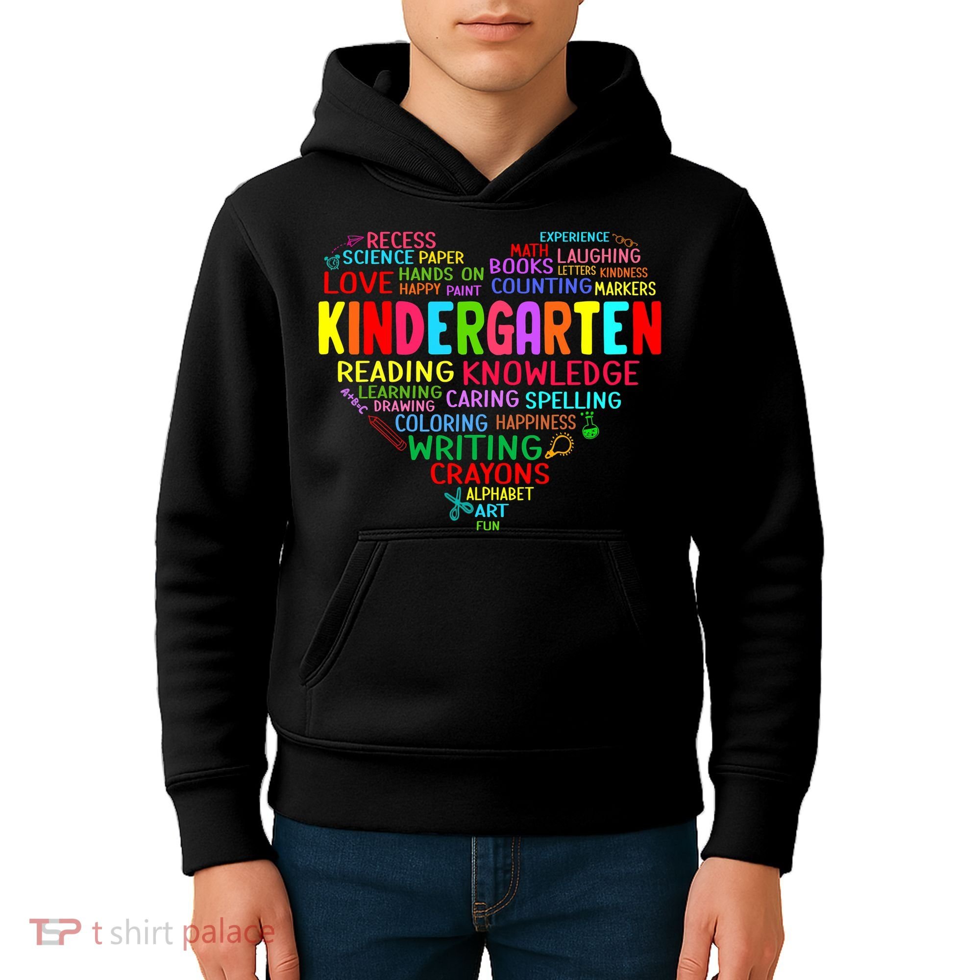Kindergarten Team Heart Back To School Funny Teacher Kids Hoodie