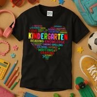 Kindergarten Team Heart Back To School Funny Teacher Kids T-Shirt thumb 3