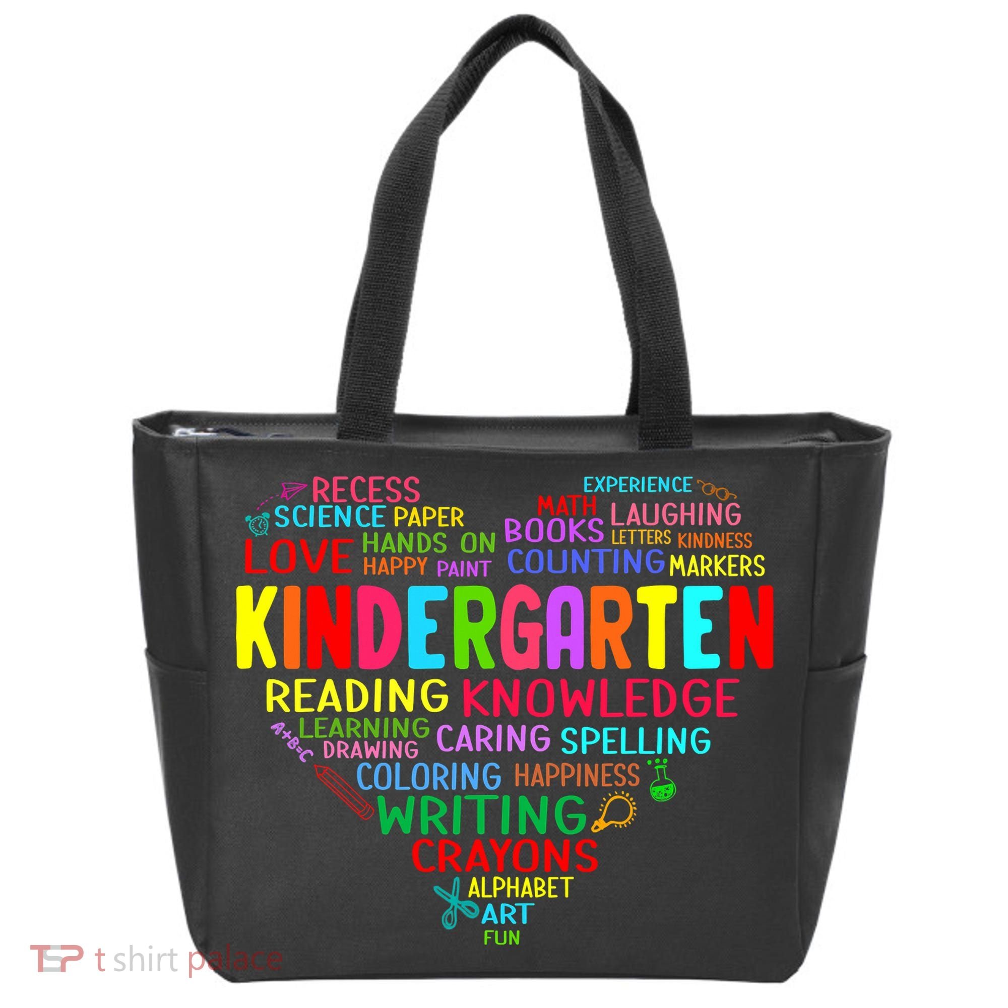 Kindergarten Team Heart Back To School Funny Teacher Tote Bag