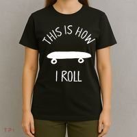 Kids THIS IS HOW I ROLL Skateboard Shirt. Kids Hipster Shirt T-Shirt thumb 4