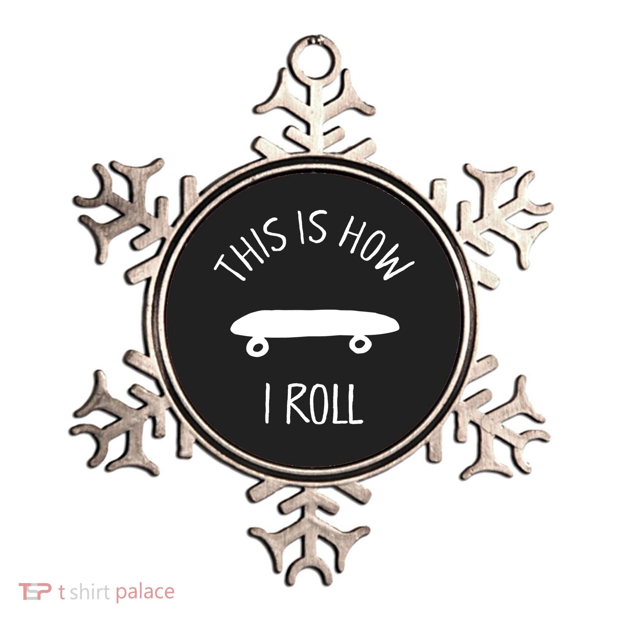 Kids THIS IS HOW I ROLL Skateboard Shirt. Kids Hipster Shirt Ornament