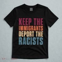 Keep The Immigrants Deport The Racists Pro Immigration Retro T-Shirt thumb 5