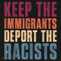 Keep The Immigrants Deport The Racists Pro Immigration Retro Women's Hoodie thumb 2