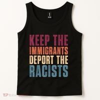 Keep The Immigrants Deport The Racists Pro Immigration Retro Tank Top thumb 2