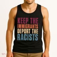 Keep The Immigrants Deport The Racists Pro Immigration Retro Tank Top thumb 3