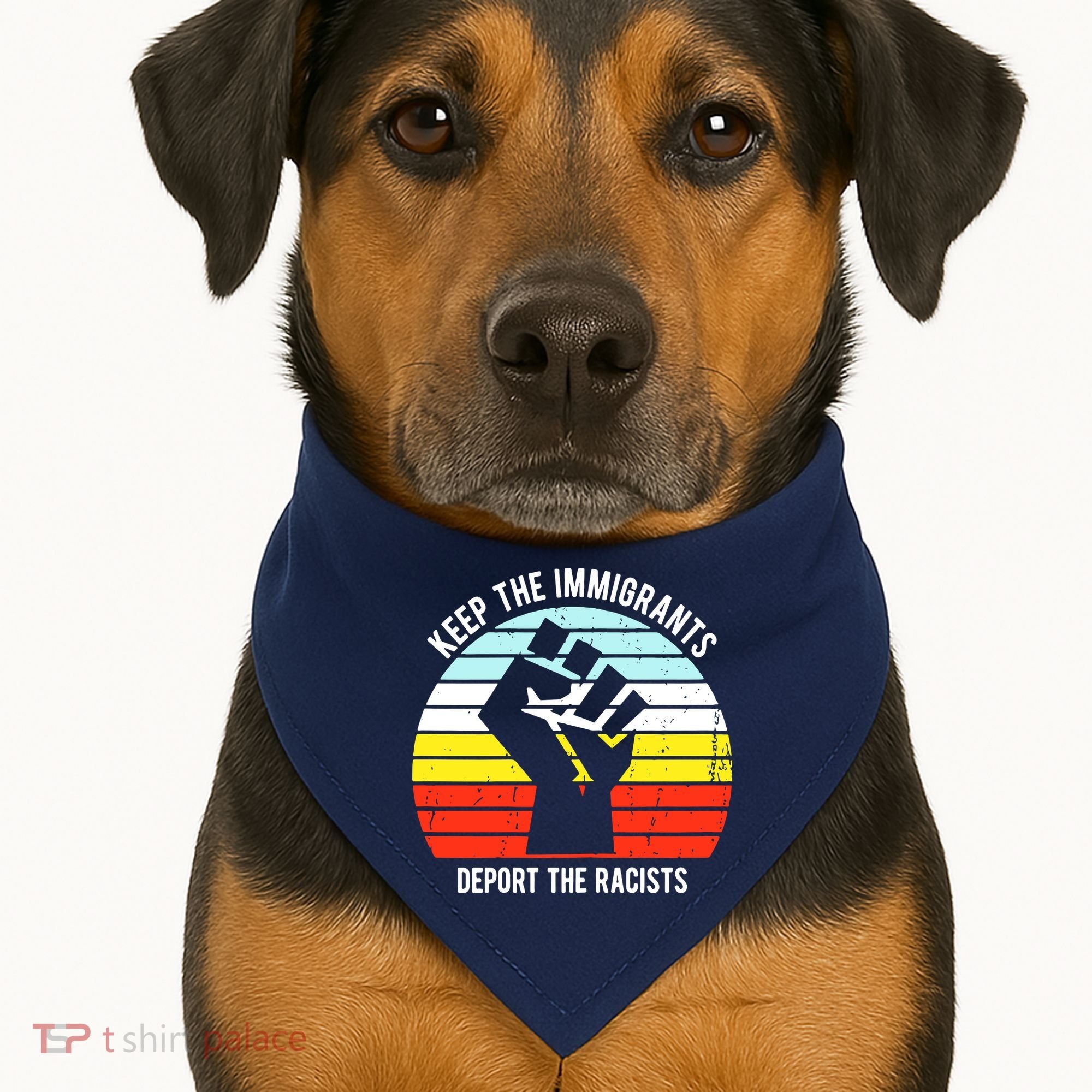 Keep The Immigrants Deport The Racists USA-Made Doggie Bandana