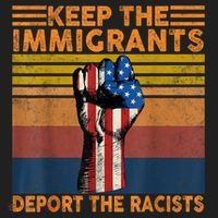 Keep The Immigrants Deport The Racists Vintage American Flag Tumbler thumb 3