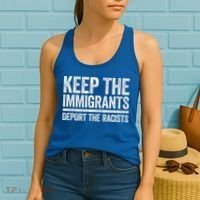 Keep The Immigrants Deport The Racists Pro Immigration Women's Tank Top thumb 2