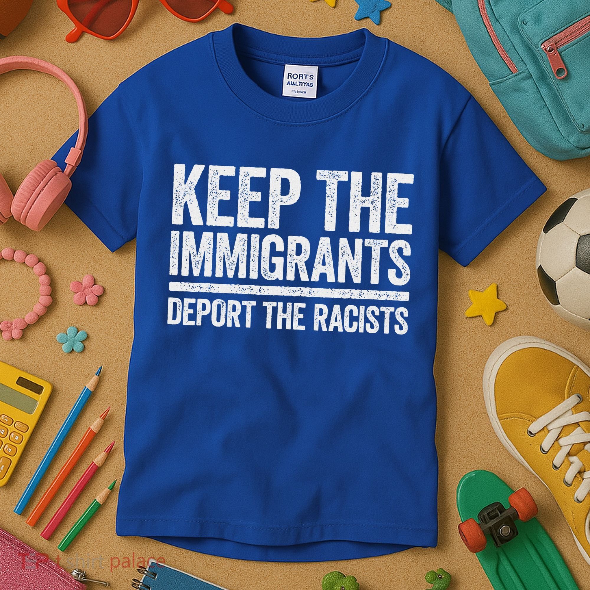Keep The Immigrants Deport The Racists Pro Immigration Kids T-Shirt