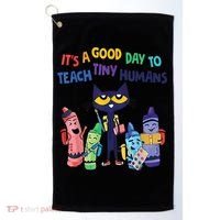 Kindergarten Teacher It's A Good Day To Teach Tiny Humans Funny Gift Golf Towel thumb 0