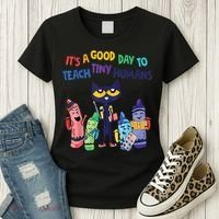 Kindergarten Teacher It's A Good Day To Teach Tiny Humans Funny Gift Women's T-Shirt thumb 3