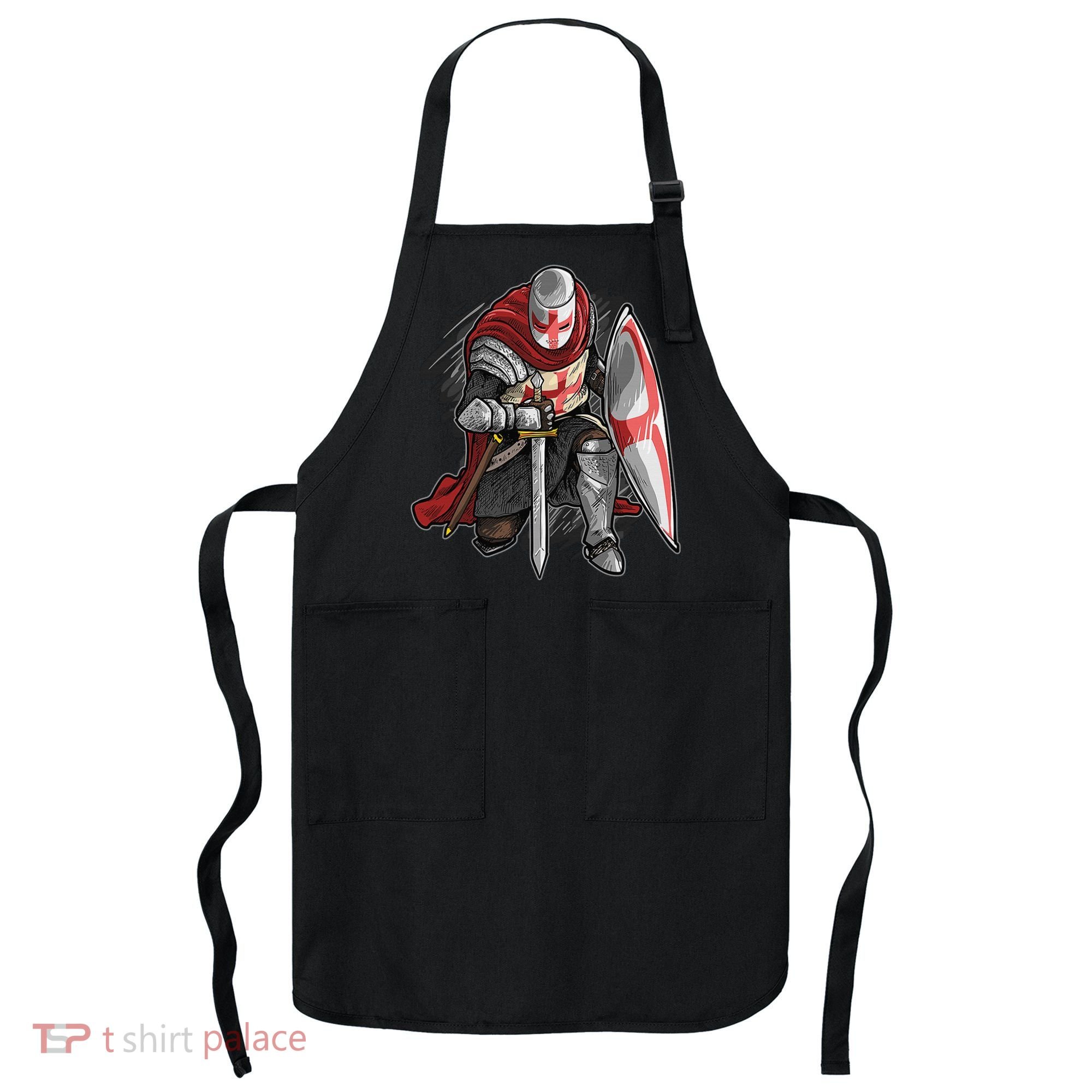 Kneeling Templar Knight Temple Cross Medieval Crusador  Apron