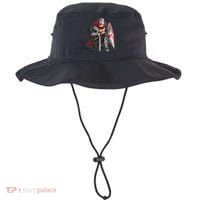 Kneeling Templar Knight Temple Cross Medieval Crusador  Bucket Hat thumb 0