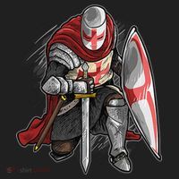 Kneeling Templar Knight Temple Cross Medieval Crusador  Beanie thumb 2