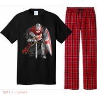 Kneeling Templar Knight Temple Cross Medieval Crusador  Pajama Set thumb 0