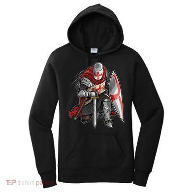 Kneeling Templar Knight Temple Cross Medieval Crusador  Women's Hoodie