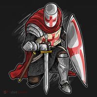 Kneeling Templar Knight Temple Cross Medieval Crusador  Women's Hoodie thumb 2