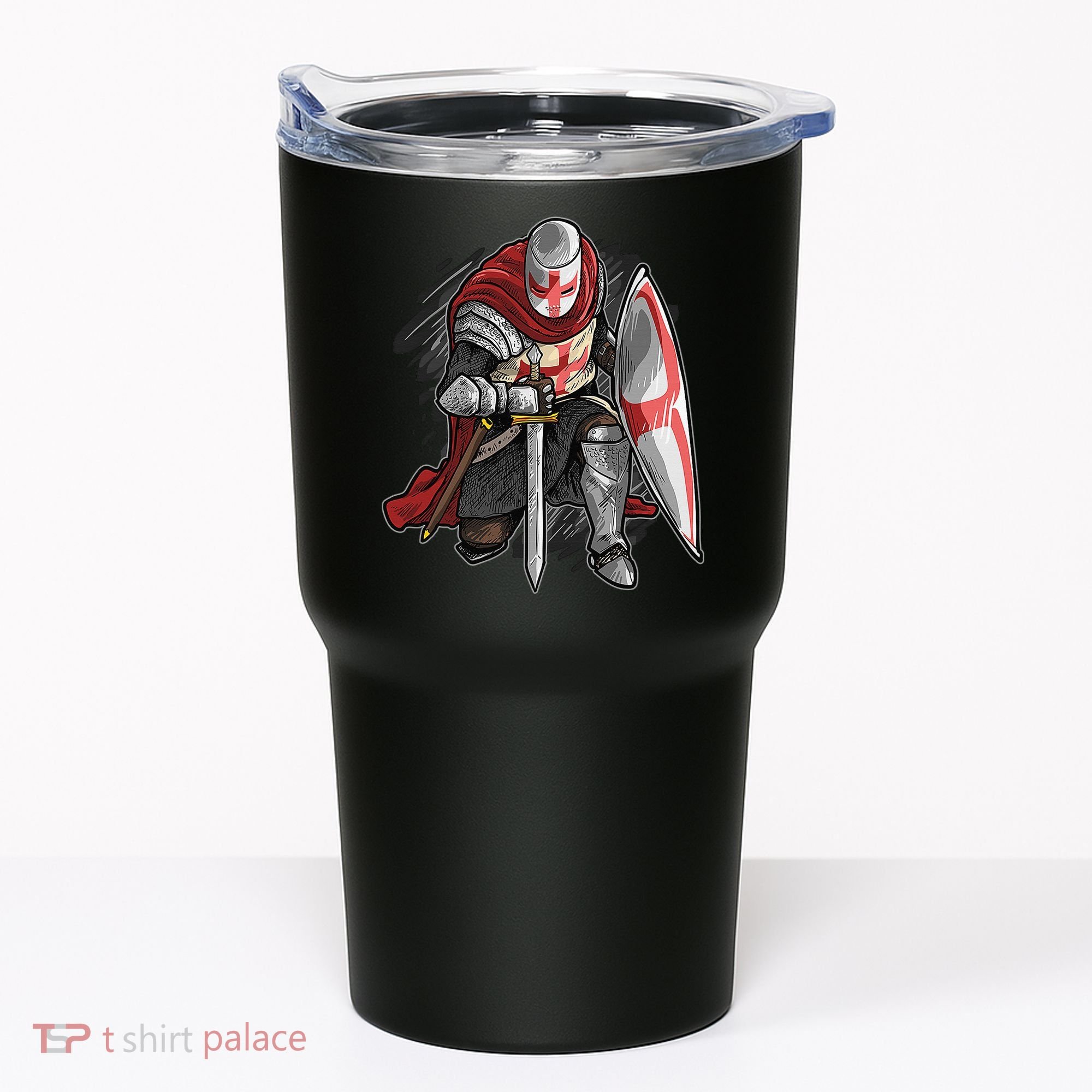 Kneeling Templar Knight Temple Cross Medieval Crusador  Tumbler