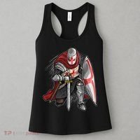 Kneeling Templar Knight Temple Cross Medieval Crusador  Women's Tank Top thumb 3