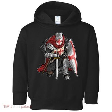 Kneeling Templar Knight Temple Cross Medieval Crusador  Toddler Hoodie