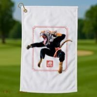 Kungfu Tiger Golf Towel thumb 1