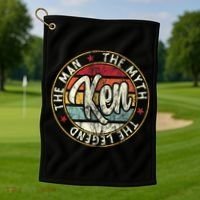 Ken The Man The Myth The Legend First Name Ken Golf Towel thumb 1