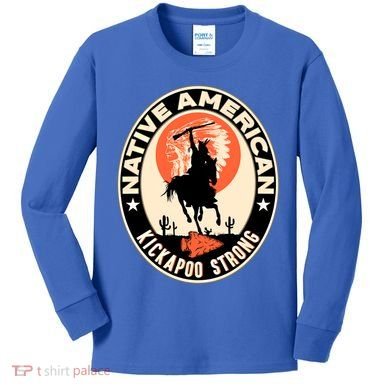 Kickapoo Tribe Native American Indian Pride Strong Gift Kids Long Sleeve Shirt