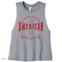 Kickapoo Tribe Native American Indian Strong Pride Retro Cute Gift Women's Racerback Cropped Tank thumb 0