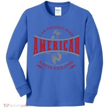 Kickapoo Tribe Native American Indian Strong Pride Retro Cute Gift Kids Long Sleeve Shirt