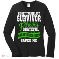Kidney Transplant Organ Recipient Survivor Gift Women's Long Sleeve Shirt thumb 0