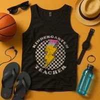 Kindergarten Teacher Retro Kinder Crew Back To School Tank Top thumb 4