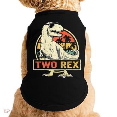 Kids Two Rex 2nd Birthday Gift Second Dinosaur 2 Year Old Doggie Tank