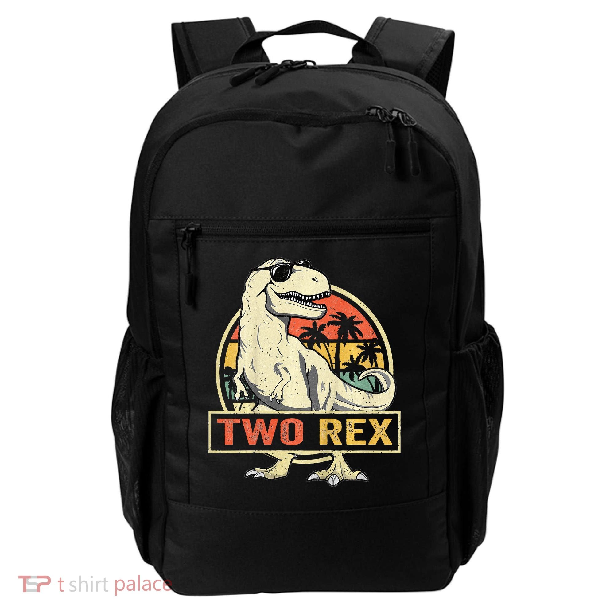 Kids Two Rex 2nd Birthday Gift Second Dinosaur 2 Year Old Backpack