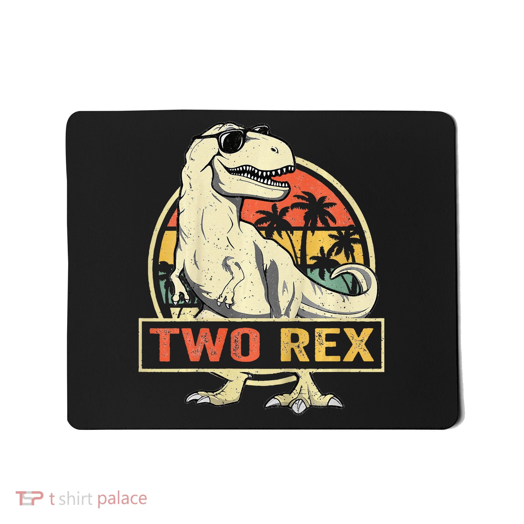 Kids Two Rex 2nd Birthday Gift Second Dinosaur 2 Year Old Mousepad