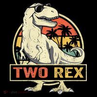 Kids Two Rex 2nd Birthday Gift Second Dinosaur 2 Year Old Toddler Hoodie thumb 2