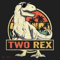 Kids Two Rex 2nd Birthday Gift Second Dinosaur 2 Year Old Golf Towel thumb 3