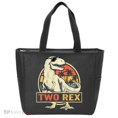 Kids Two Rex 2nd Birthday Gift Second Dinosaur 2 Year Old Tote Bag