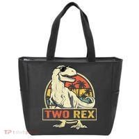 Kids Two Rex 2nd Birthday Gift Second Dinosaur 2 Year Old Tote Bag thumb 0